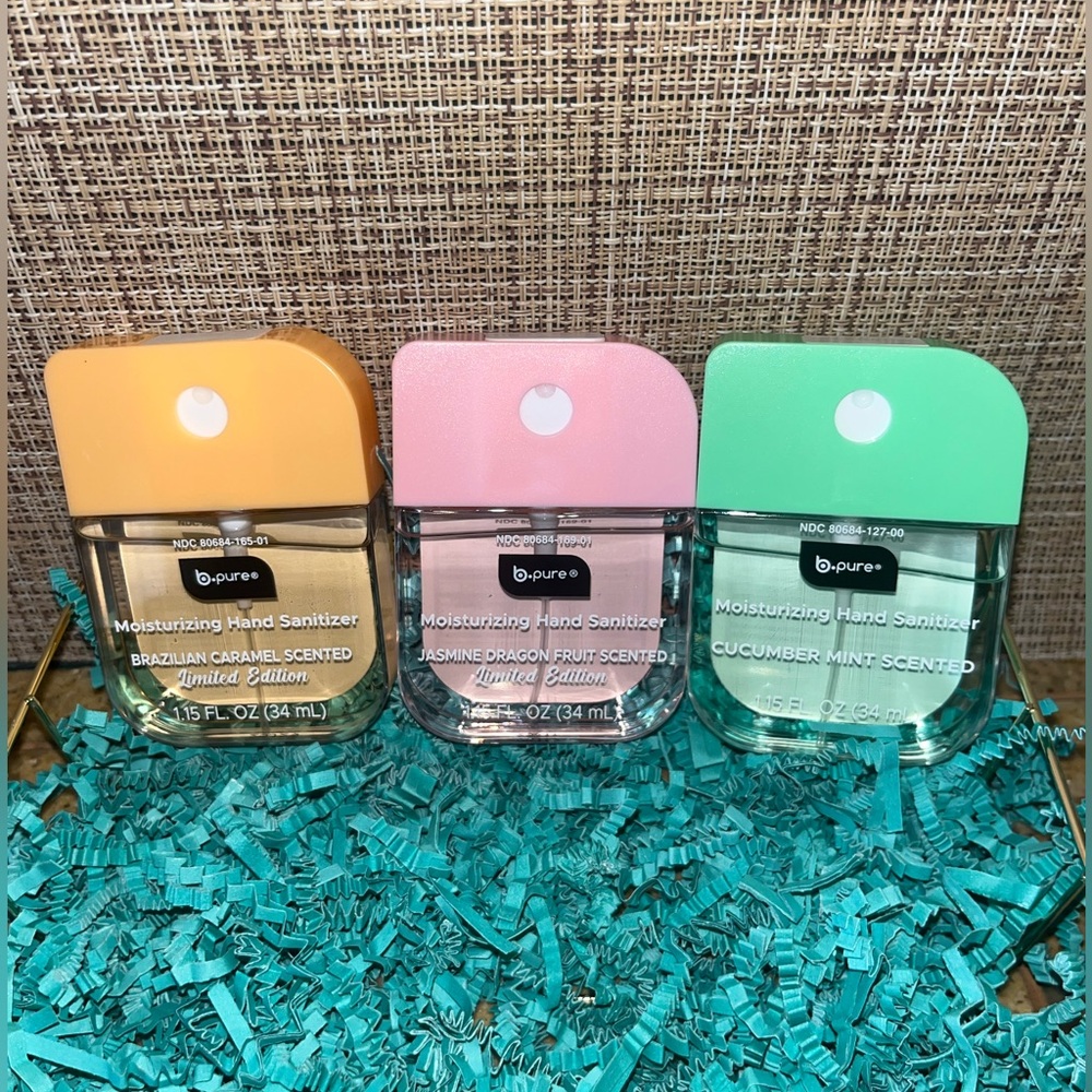 b-pure Hand Sanitizer Trio in Gift Basket! Brand New!